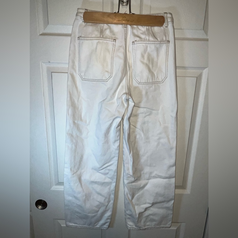 Reformation Women's White Straight Leg Pants - Picture 4 of 8